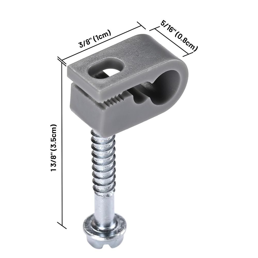 Stainless cable clips routed along RV gutter
