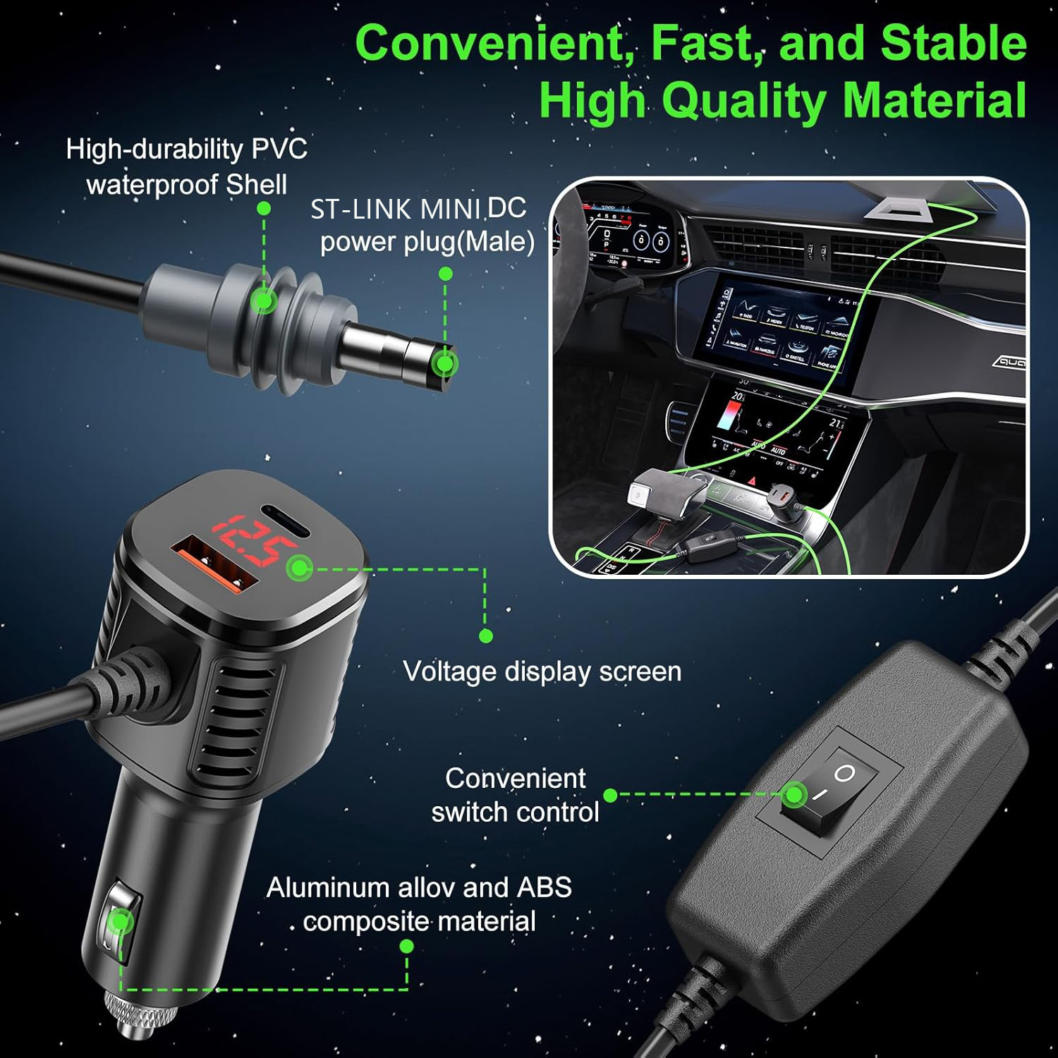 Starlink Mini 12 V Cigarette Cable detail 1