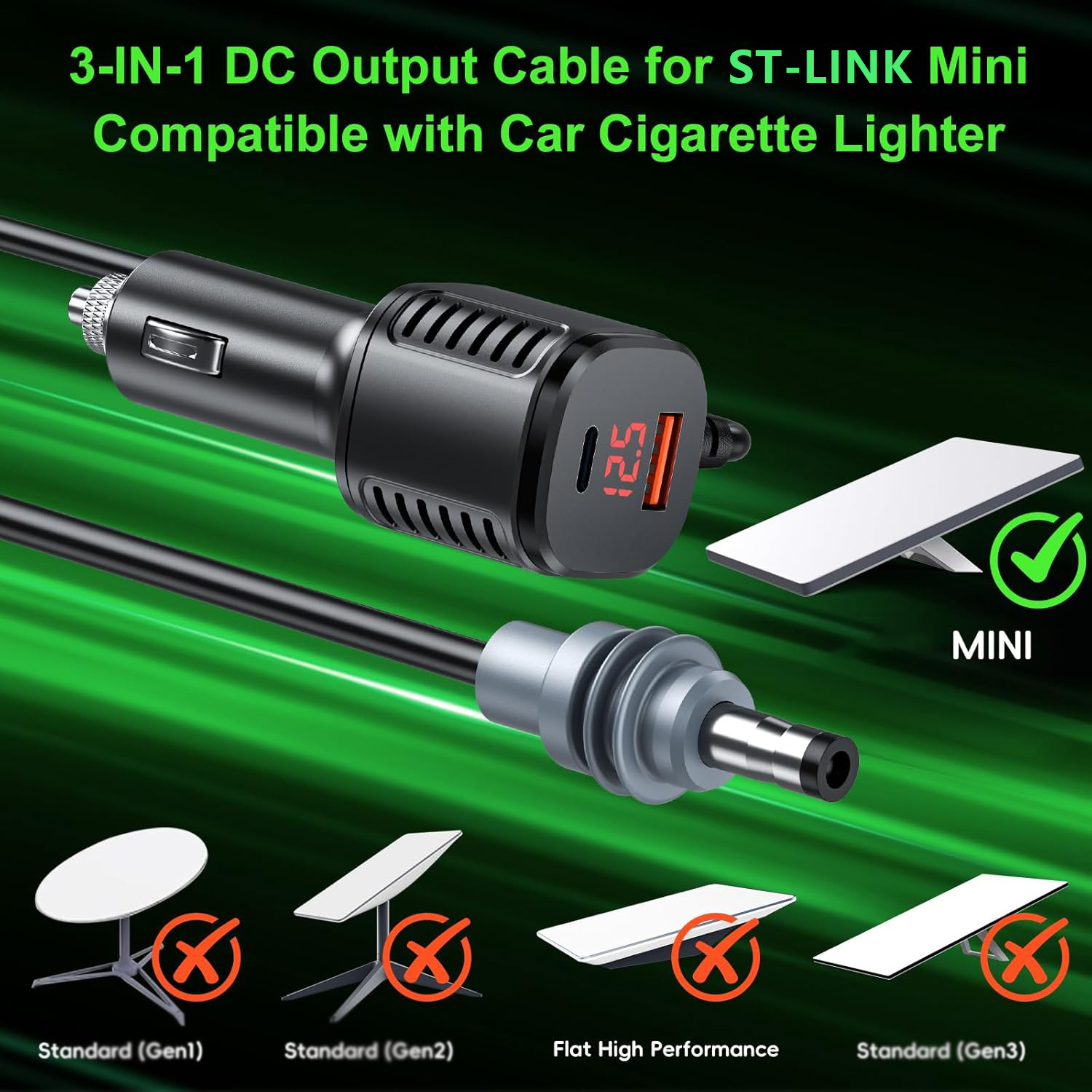 Starlink Mini 12 V Cigarette Cable detail 2