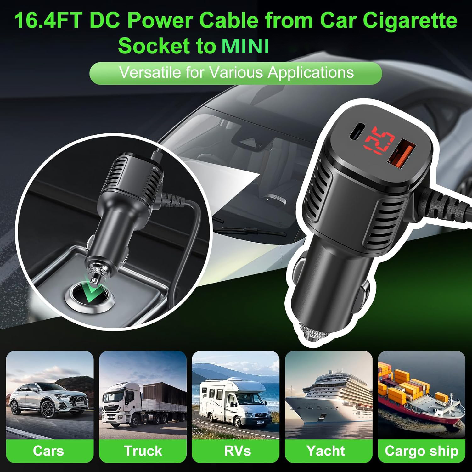 Starlink Mini 12 V Cigarette Cable detail 3