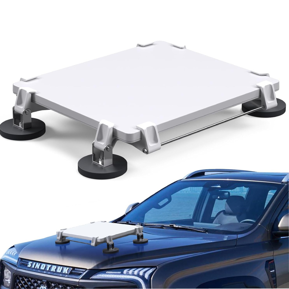 Mini magnetically mounted on vehicle roof for emergency use
